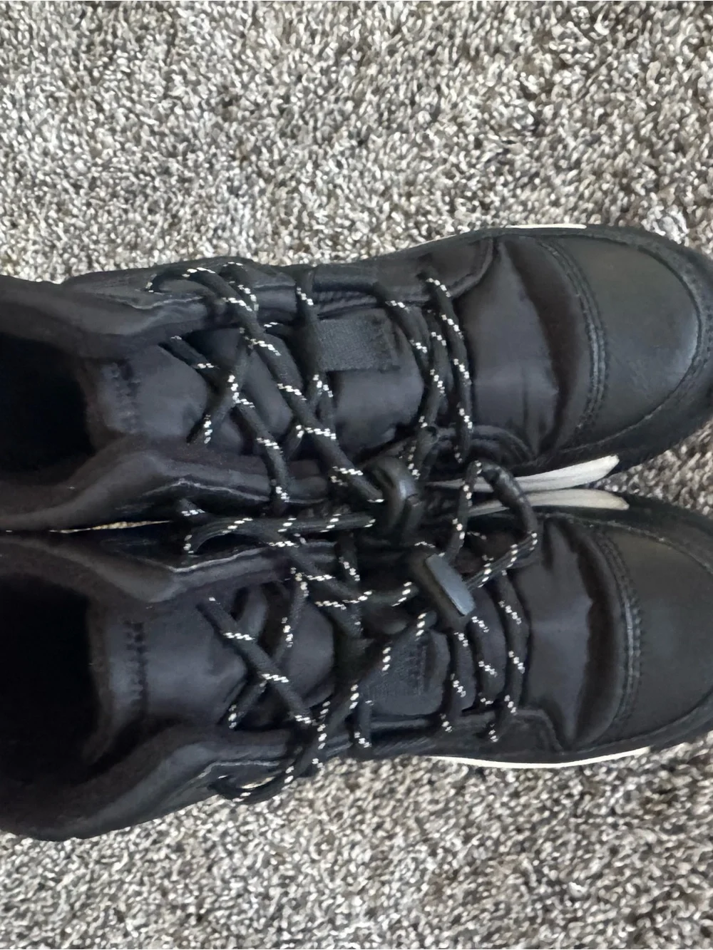 Sorel Kids Black and White Lace-Up Winter Boots
